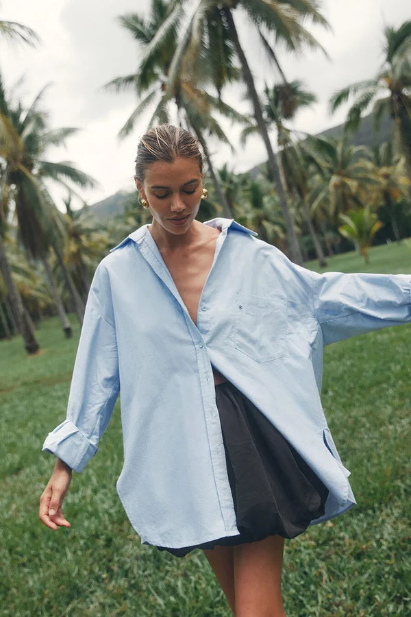 RHEA BLUE COTTON SHIRT | DISSH