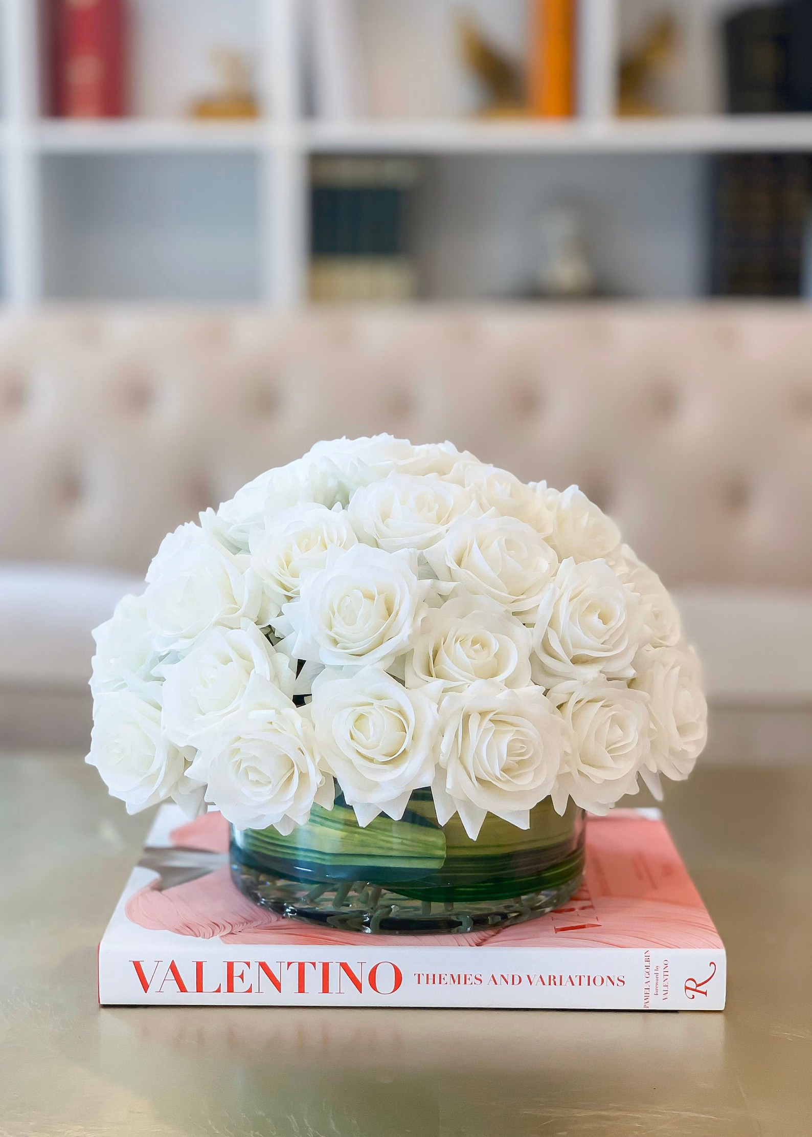 Read the full title
    40 Roses Large Centerpiece-Roses Centerpiece-White Real Touch Rose Arrang... | Etsy (US)