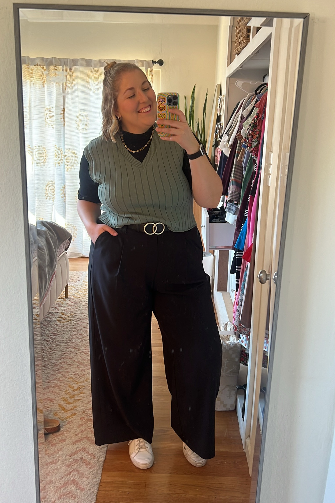 Outfit of the day🖤
Wearing 18 in the trousers, XL in the vest and tee  

#LTKWorkwear #LTKStyleTip #LTKPlusSize