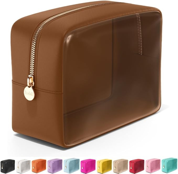Embla Clear Cosmetic Bag Makeup Case, Clear Zipper Make Up Pouch and Toiletry Travel Tote, Cute S... | Amazon (US)