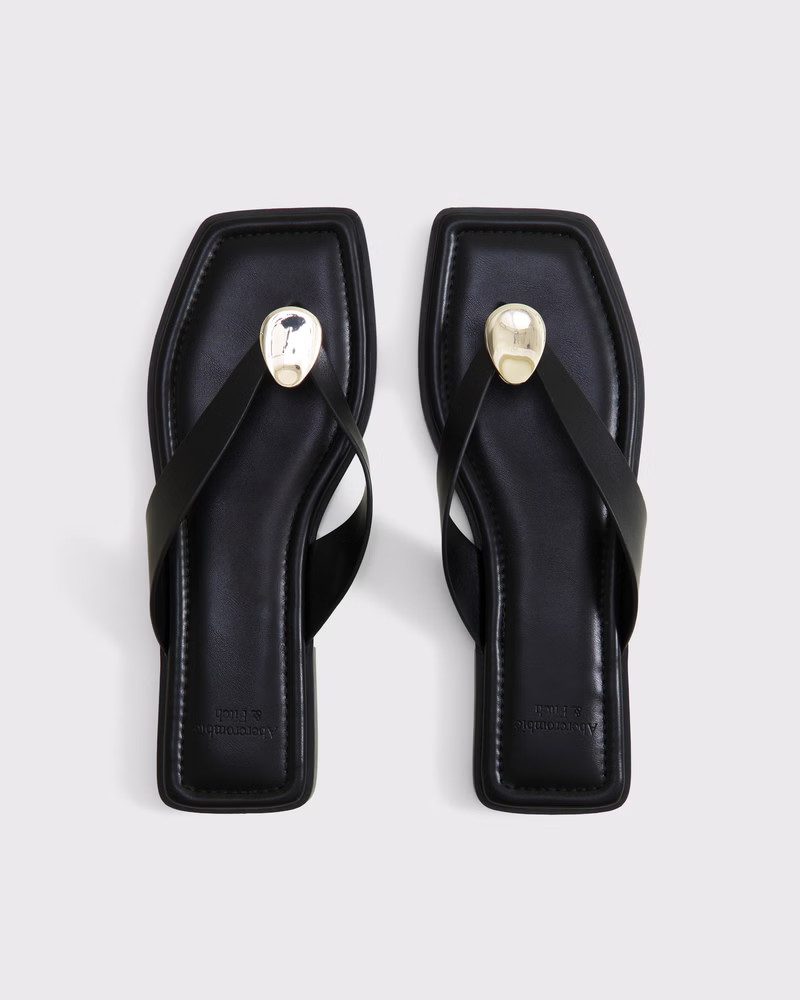 Hardware Accent Thong Sandal | Abercrombie & Fitch (US)