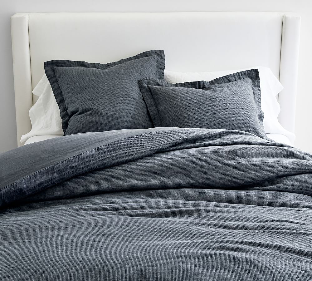 European Flax Linen Waffle Duvet Cover & Shams | Pottery Barn (US)