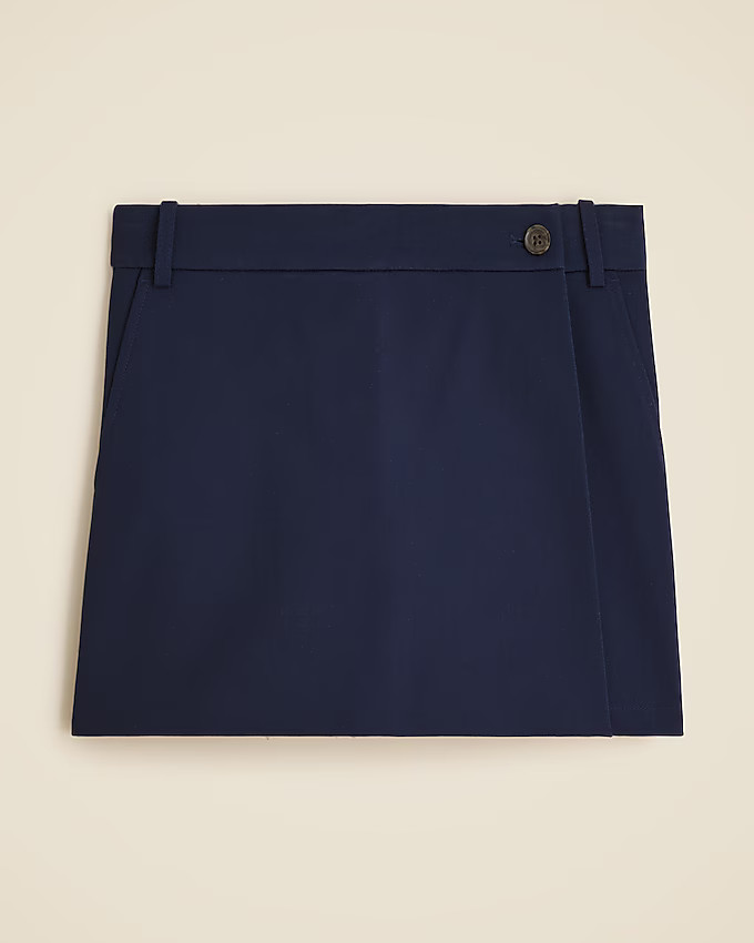 Wrap-front skort in bi-stretch cotton blend | J. Crew US