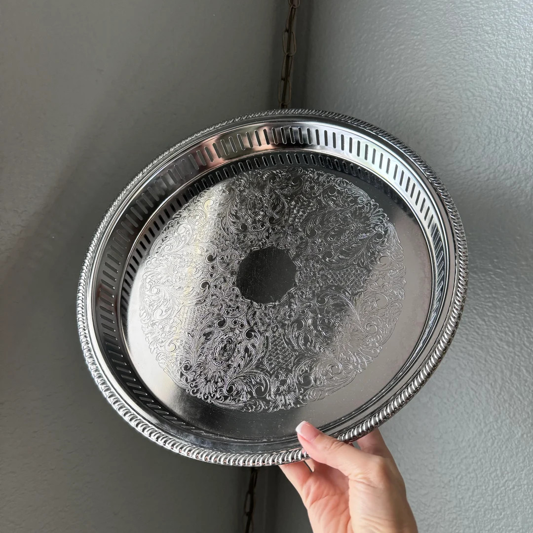 Vintage Silver Plated Reticulated Tray - Etsy | Etsy (US)