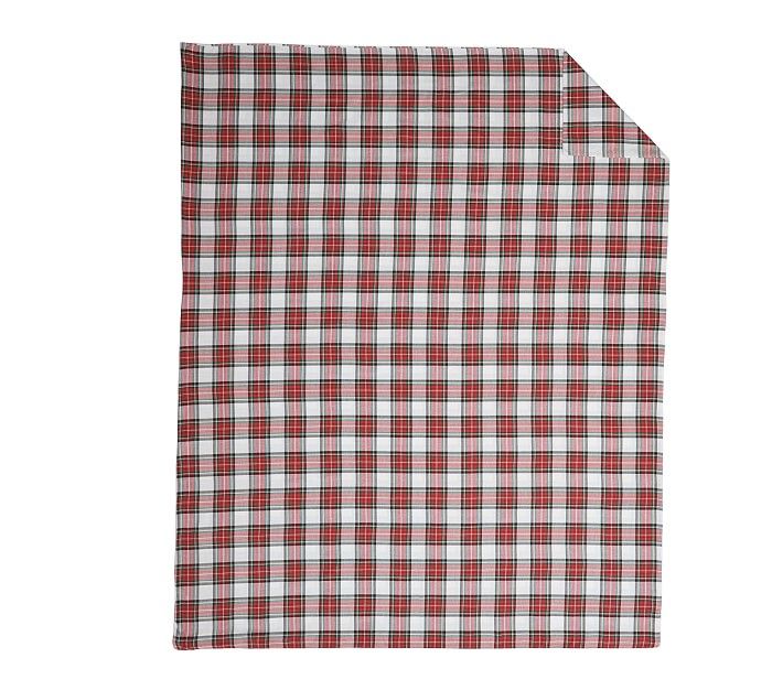 Organic Flannel Plaid Morgan Duvet, Twin, Ivory | Pottery Barn Kids