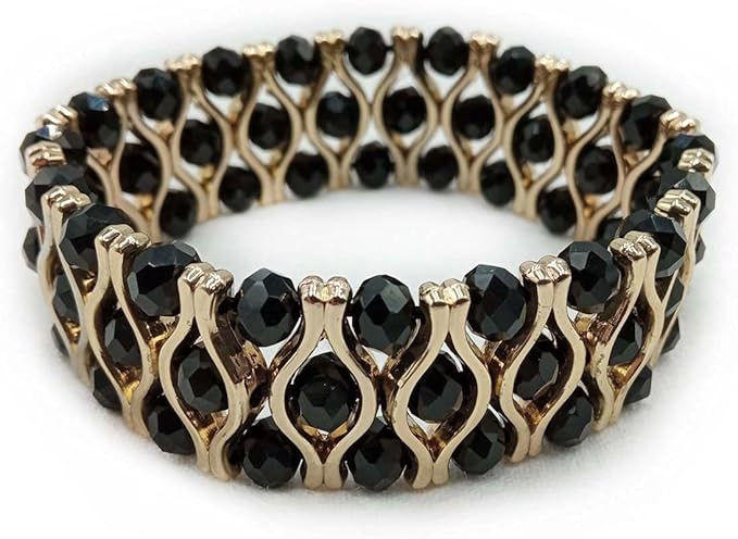 Crystal Stretch Elastic Bracelet in Black | Amazon (US)