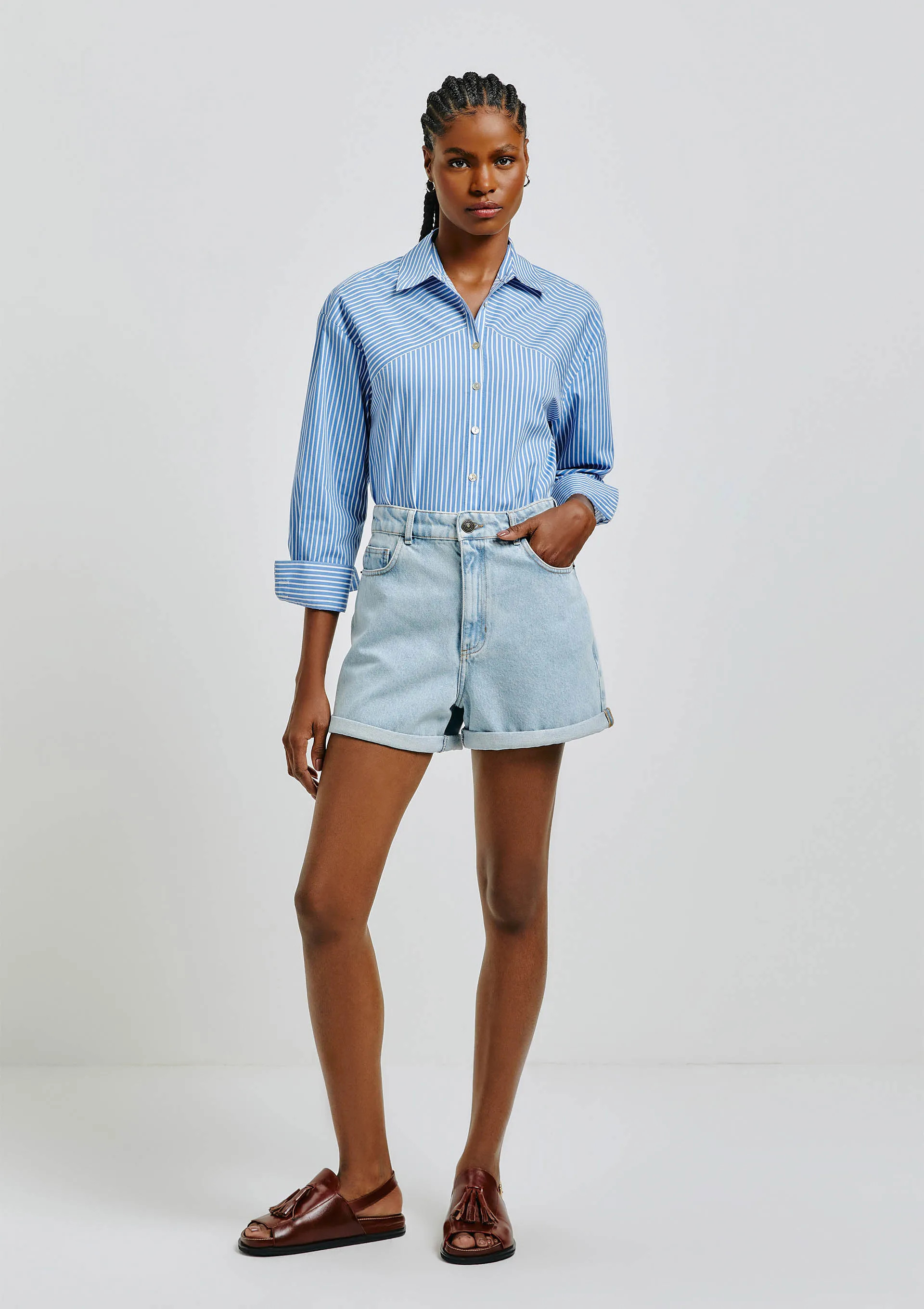 Shorts Jeans Feminino Cintura Alta - Hering Store | Hering (BR)