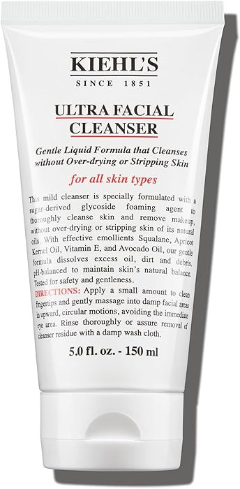 Kiehl's Ultra Facial Cleanser, Lightweight Foamy Facial Cleanser, Enriched Formula that Replenish... | Amazon (US)
