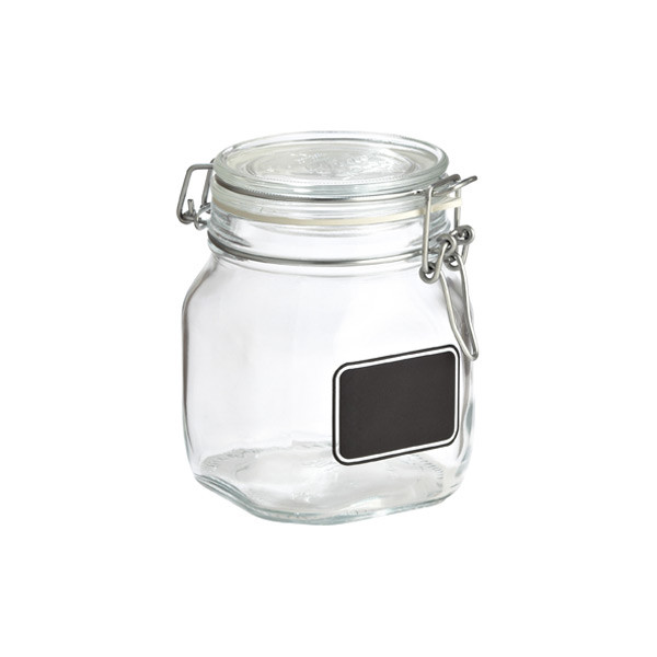 Bormioli Rocco 25 oz. Hermetic Jar w/ Chalk Label 750 ml. | The Container Store