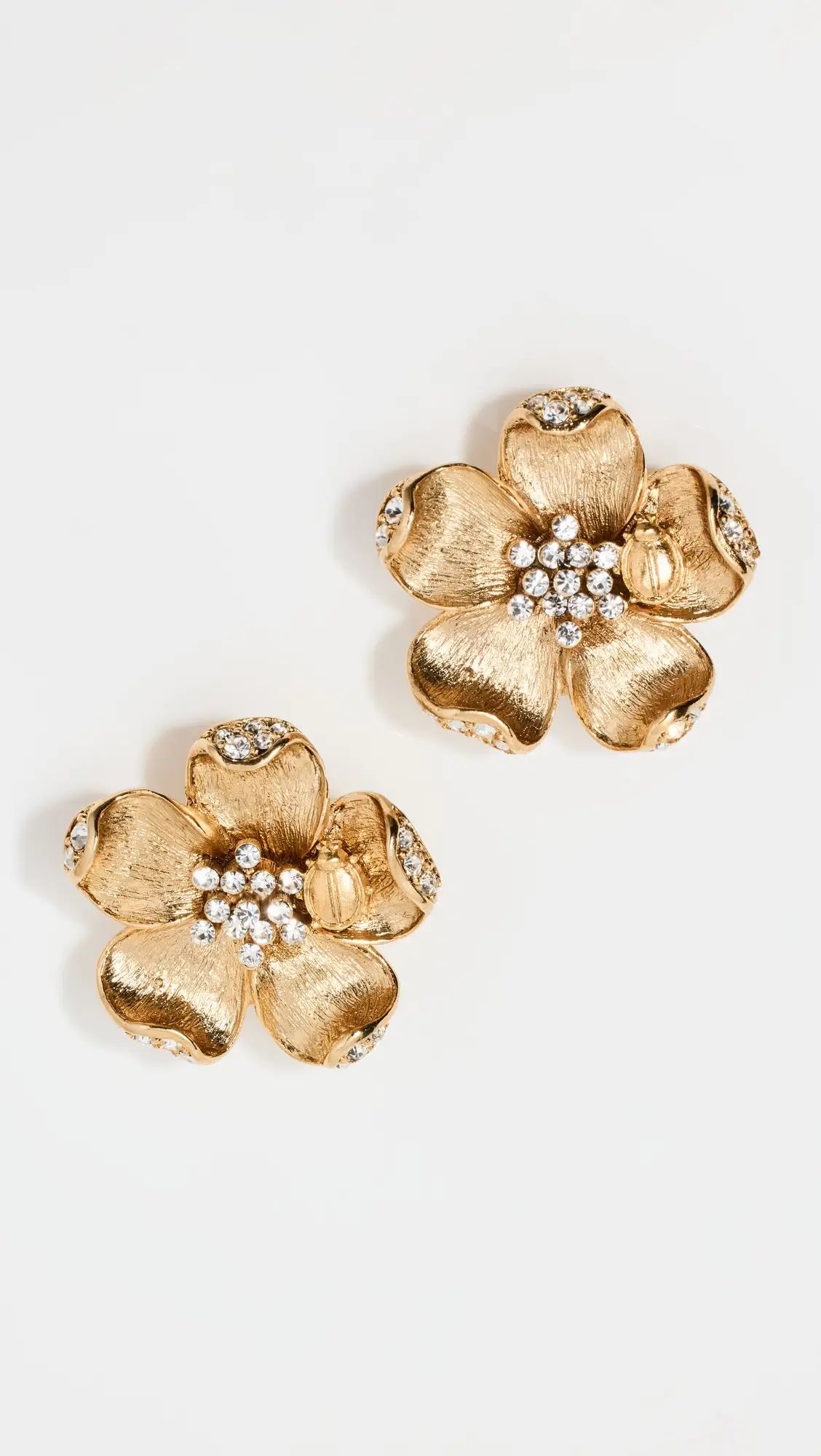 Oscar de la Renta Ladybug Flower Earrings | Shopbop | Shopbop