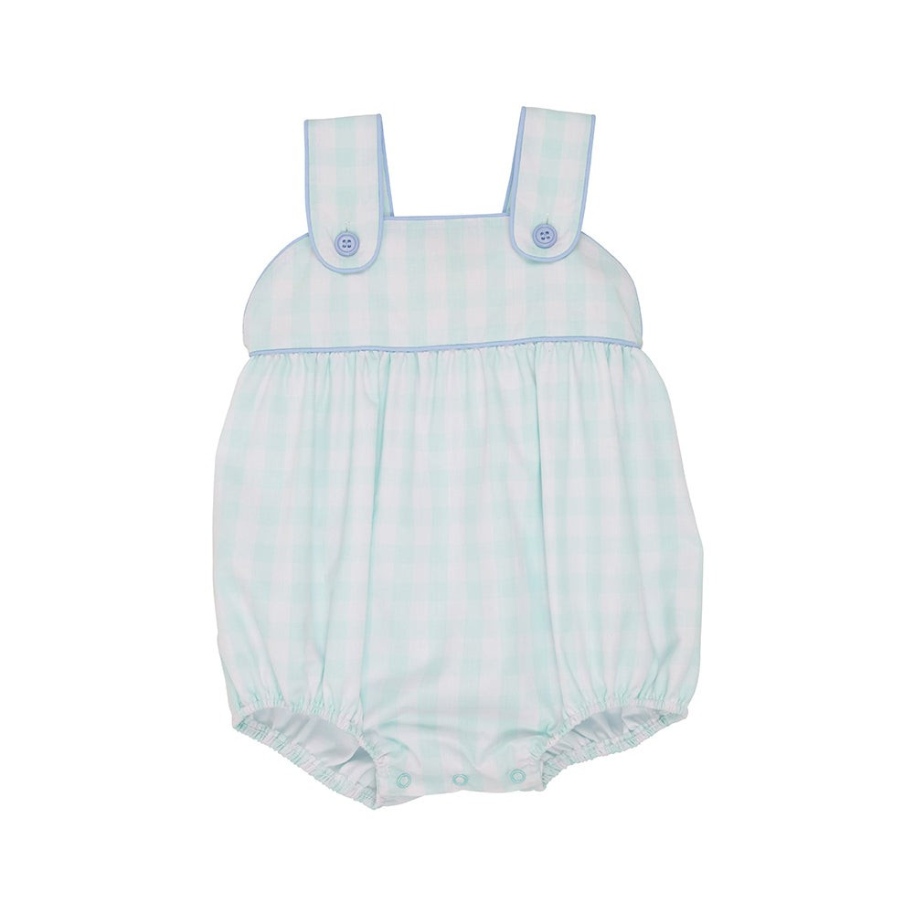 Bingham Bubble - Sea Island Seafoam Check with Beale Street Blue | The Beaufort Bonnet Company