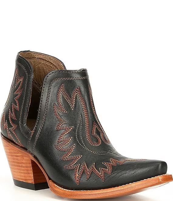 Dixon Leather Block Heel Western Boots | Dillards