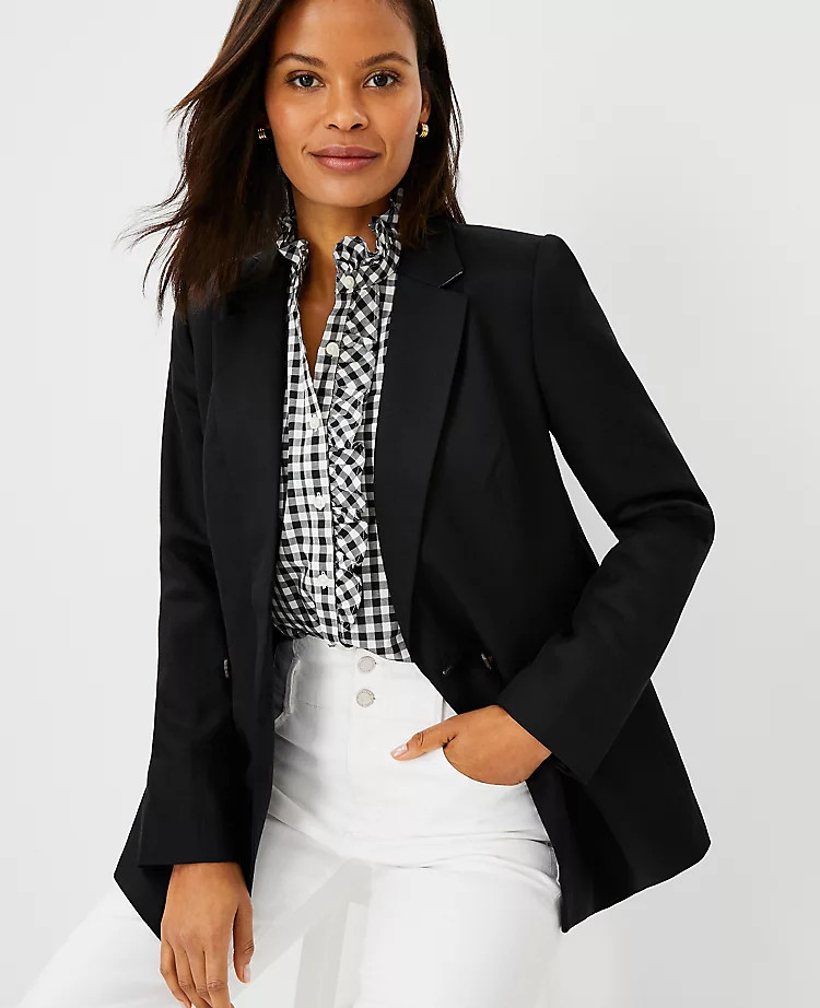The Twill Double Breasted Blazer | Ann Taylor | Ann Taylor (US)