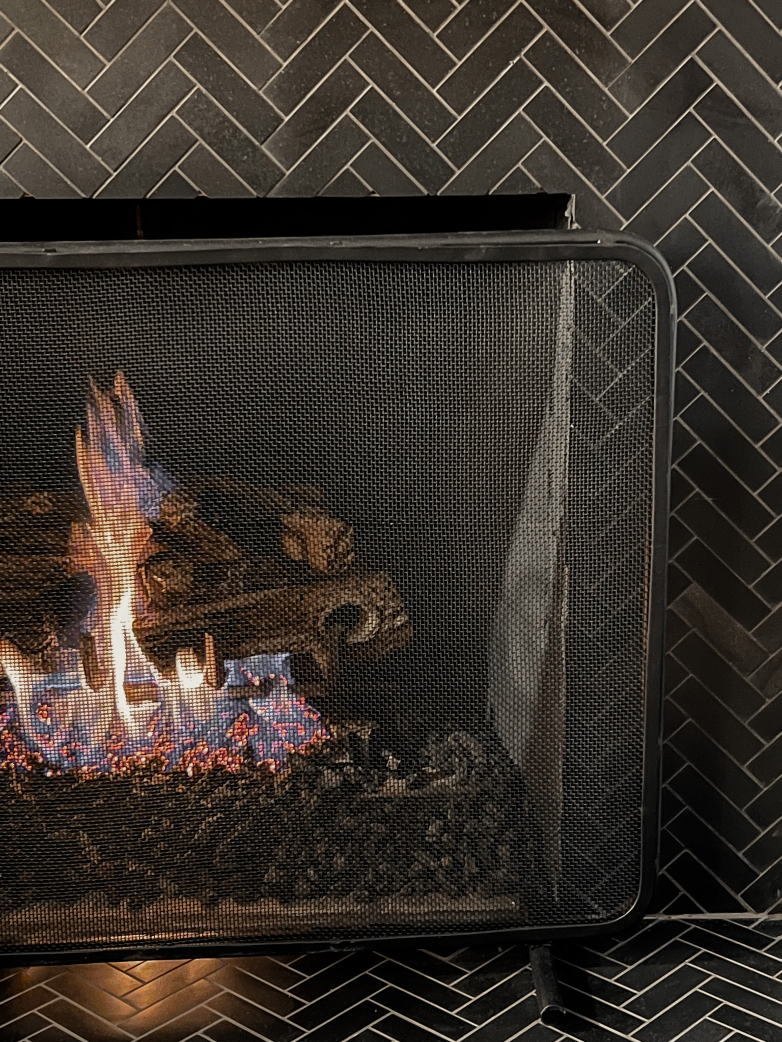 Loving our black neutral tiled fireplace and fireplace cover from West Elm!

#LTKhome #LTKSale #LTKFind