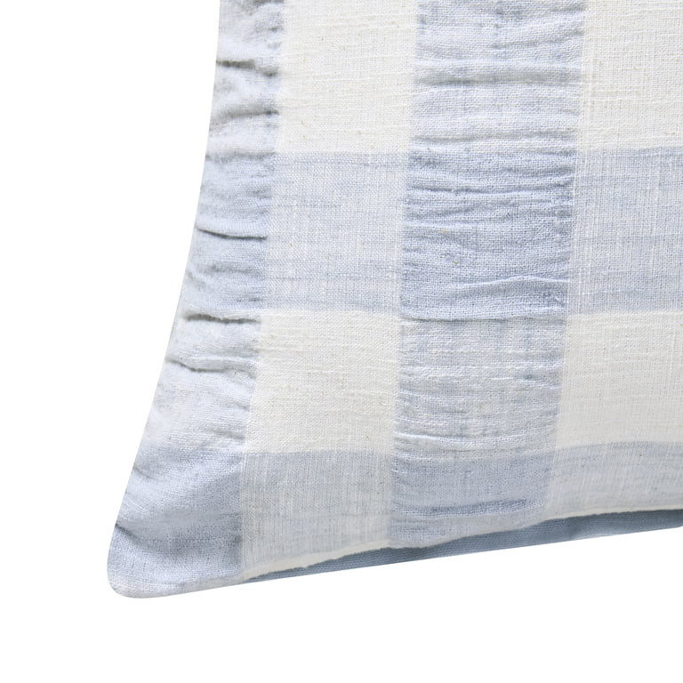 My Texas House 18" x 18" Blue Textured Plaid Decorative Pillow Cover | Walmart (US)