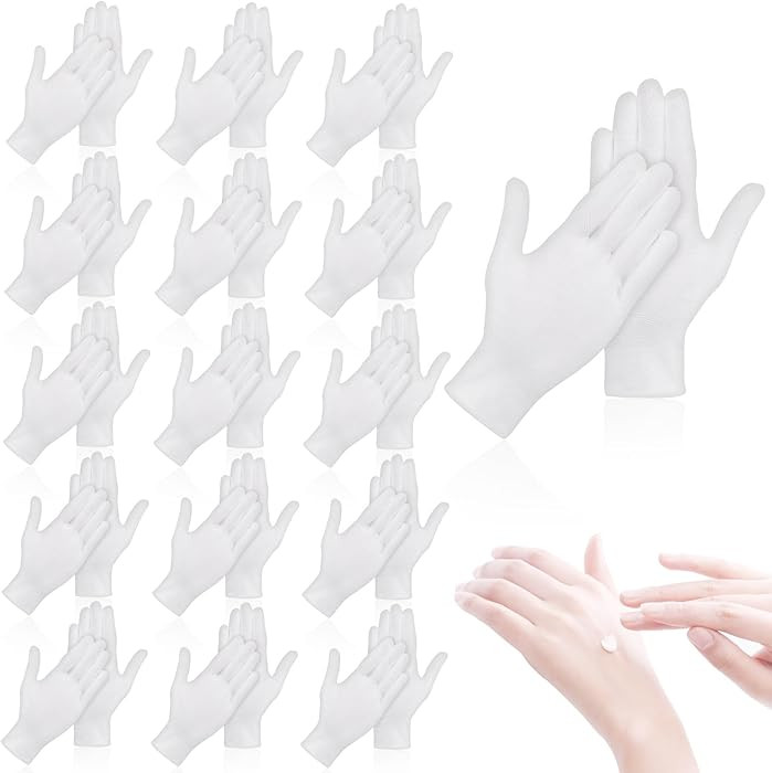 36 Pcs White Cotton Gloves for Dry Hands Sleeping, Men&Women Soft Sleep Gloves for Eczema and Moi... | Amazon (US)