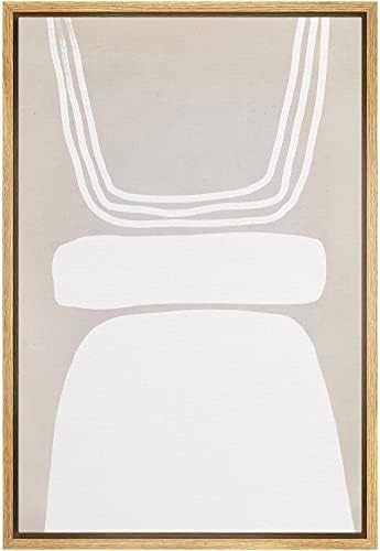 SIGNWIN Framed Canvas Print Wall Art Tan White Mid-Century Figure Collage Abstract Shapes Illustrati | Amazon (US)