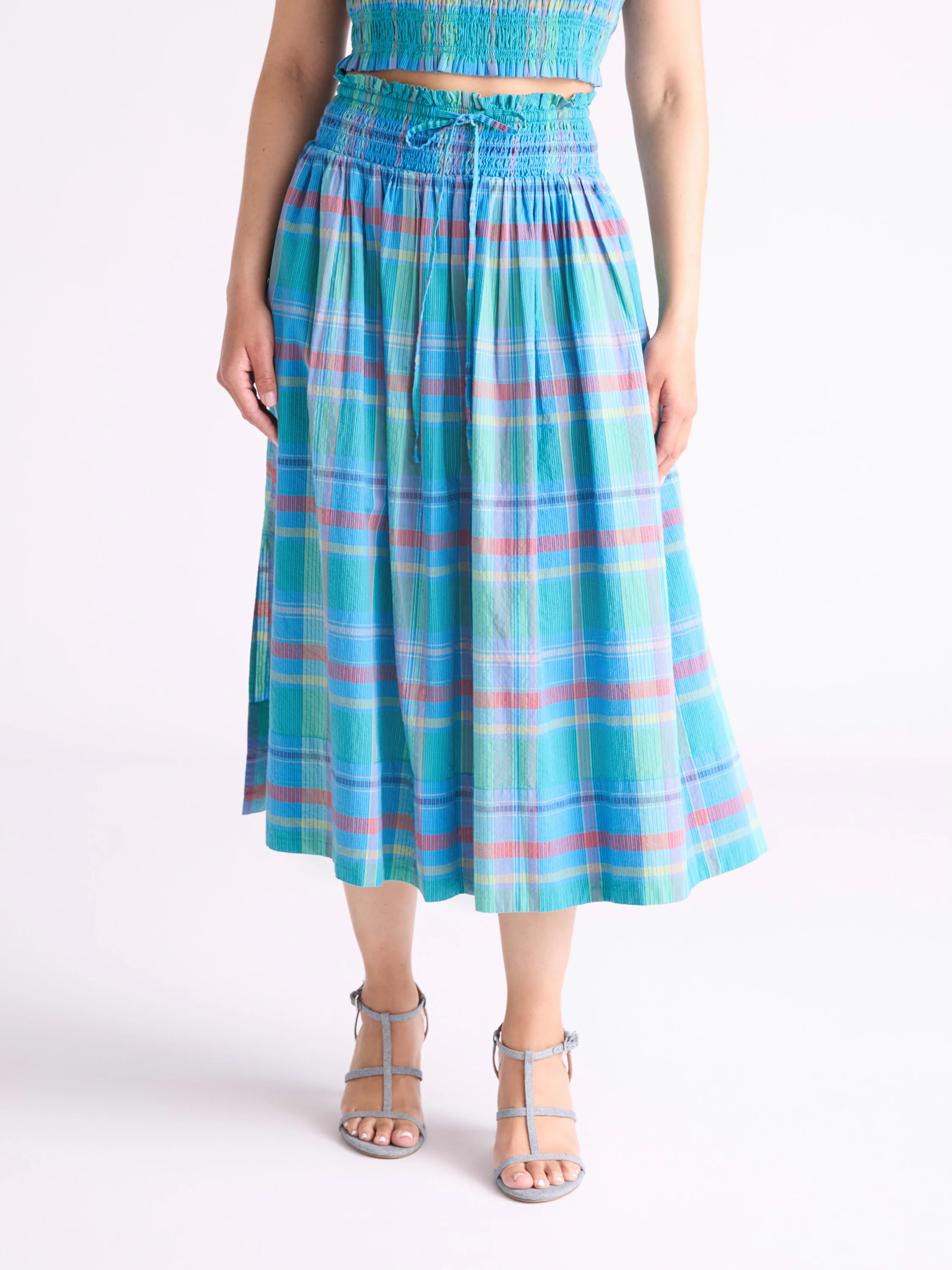 Free Assembly Women's and Women's Plus Smocked Cotton Maxi Skirt, Sizes XS-4X | Walmart (US)