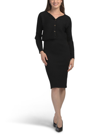 2pc Sweater Dress Set for Women | Rayon/Nylon | Marshalls