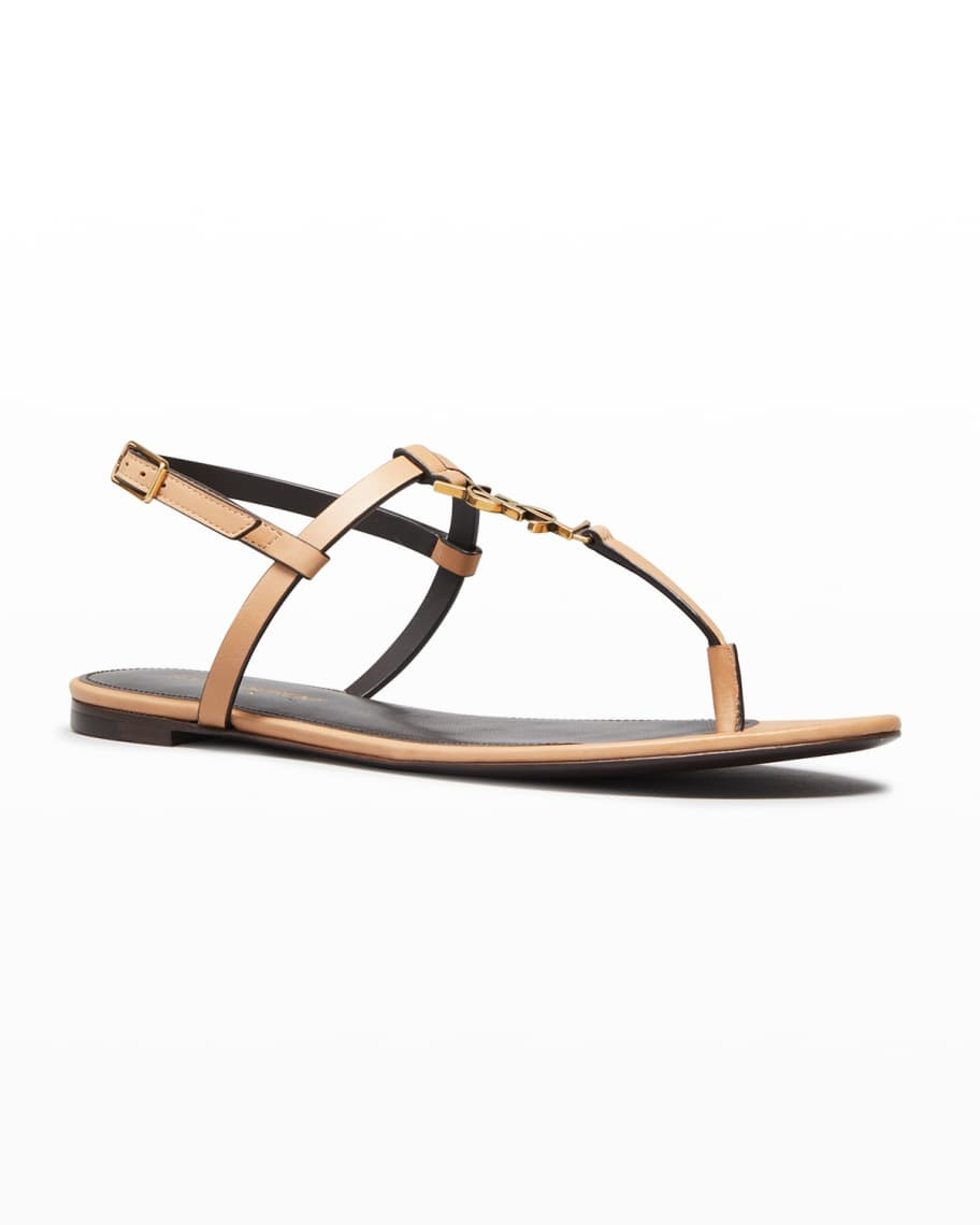 Cassandra YSL Medallion Flat Sandals | Neiman Marcus