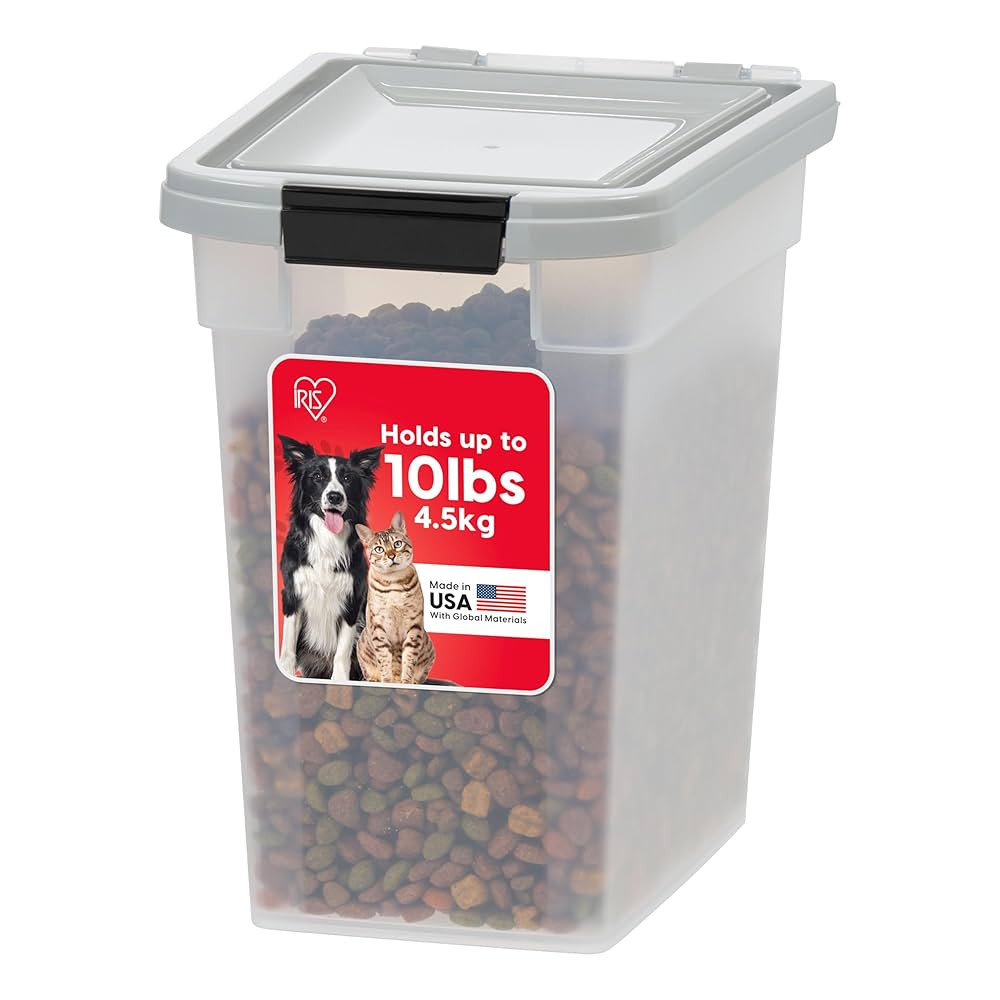 IRIS USA Airtight Dog Food Storage Container, WeatherPro, Up to 10 lbs, for Dog Cat Bird and Othe... | Amazon (US)
