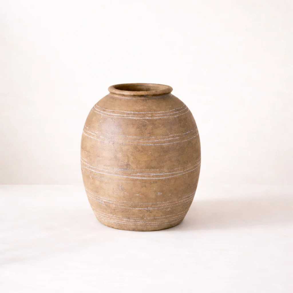 Brown Terracotta Line Vase | By Luxe B Co. | luxe bCO