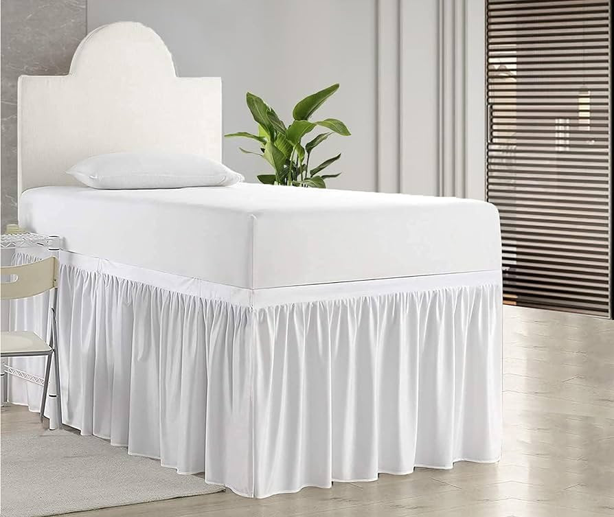 Dorm Bed Skirt- Ruffled Dorm Sized Bed Skirt- Extra Long Dorm Bed Skirt- College Dorm Room Bed Sk... | Amazon (US)