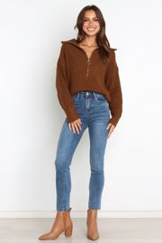 Kerry Knit Sweater - Chocolate Brown | Petal & Pup (US)