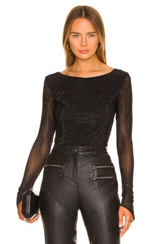 OW Collection Mesha Blouse in Black Glitter from Revolve.com | Revolve Clothing (Global)