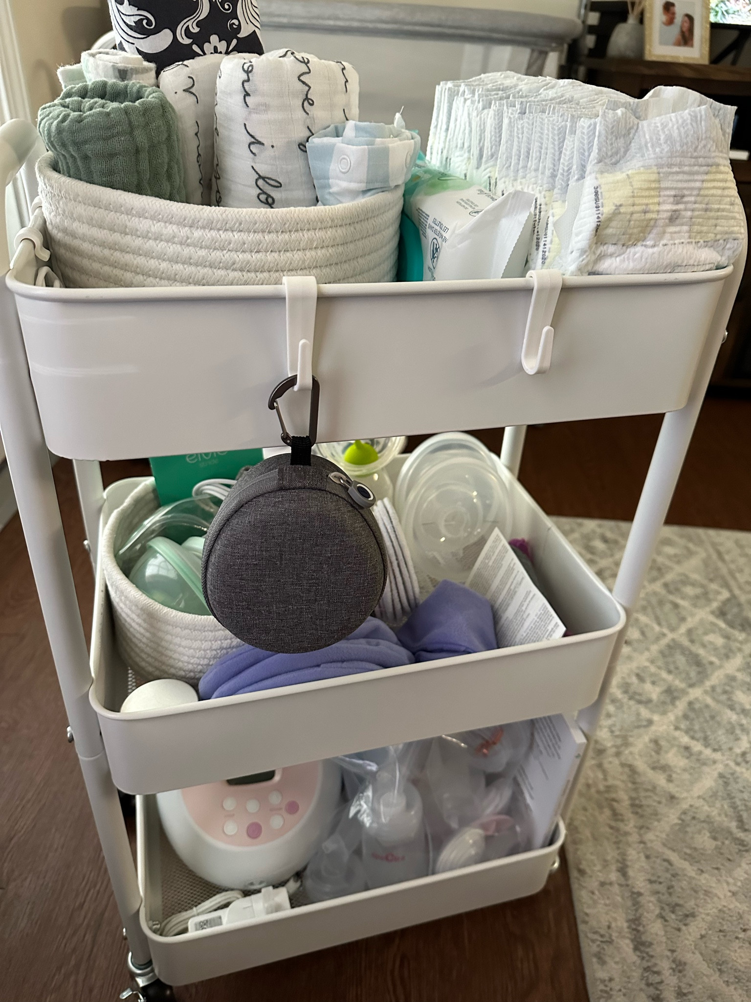 Diaper cart in progress! I plan to keep this right next to our couch in the living room for quick + easy access to some essentials!

Linking what we have and plan to put on it as of right now. Lord knows I’ll change my mind 20 more times.🤪

Diaper cart, baby prep, baby watch, burp cloths, swaddles, portable sound machine, nursery, maternity, nesting, baby essentials, breast feeding, newborn must haves, baby registry, elvie pump, Amazon finds, Amazon baby 

#LTKbump #LTKbaby