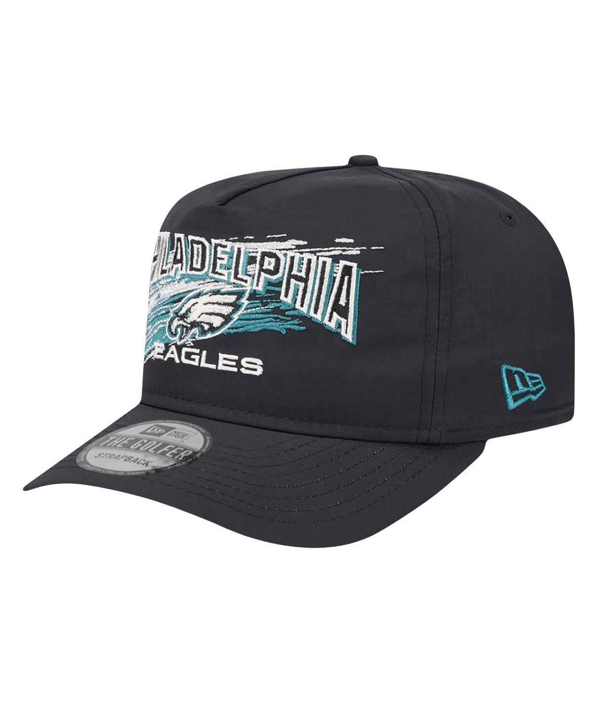 New Era Men's Black Philadelphia Eagles Throwback Brush Golfer Snapback Hat - Black | Macy's