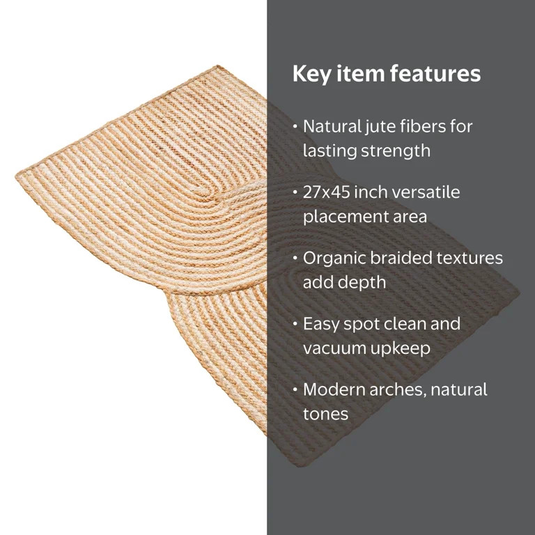 Beautiful Natural Braided Jute Indoor Scatter Rug by Drew Barrymore | Walmart (US)