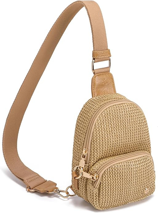 Faux Straw Crossbody Bags for Women Summer Purse 2026 Anti Theft RFID Woven Small Sling Bag Hawai... | Amazon (US)
