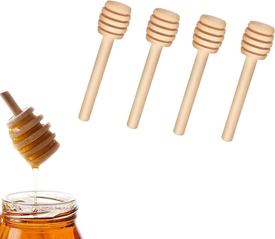 ICEYLI Wooden Honey Mixing Stirrer 4 Pcs 3 Inch Mini Honey Dipper Sticks Honey Comb Stick Honey S... | Amazon (US)