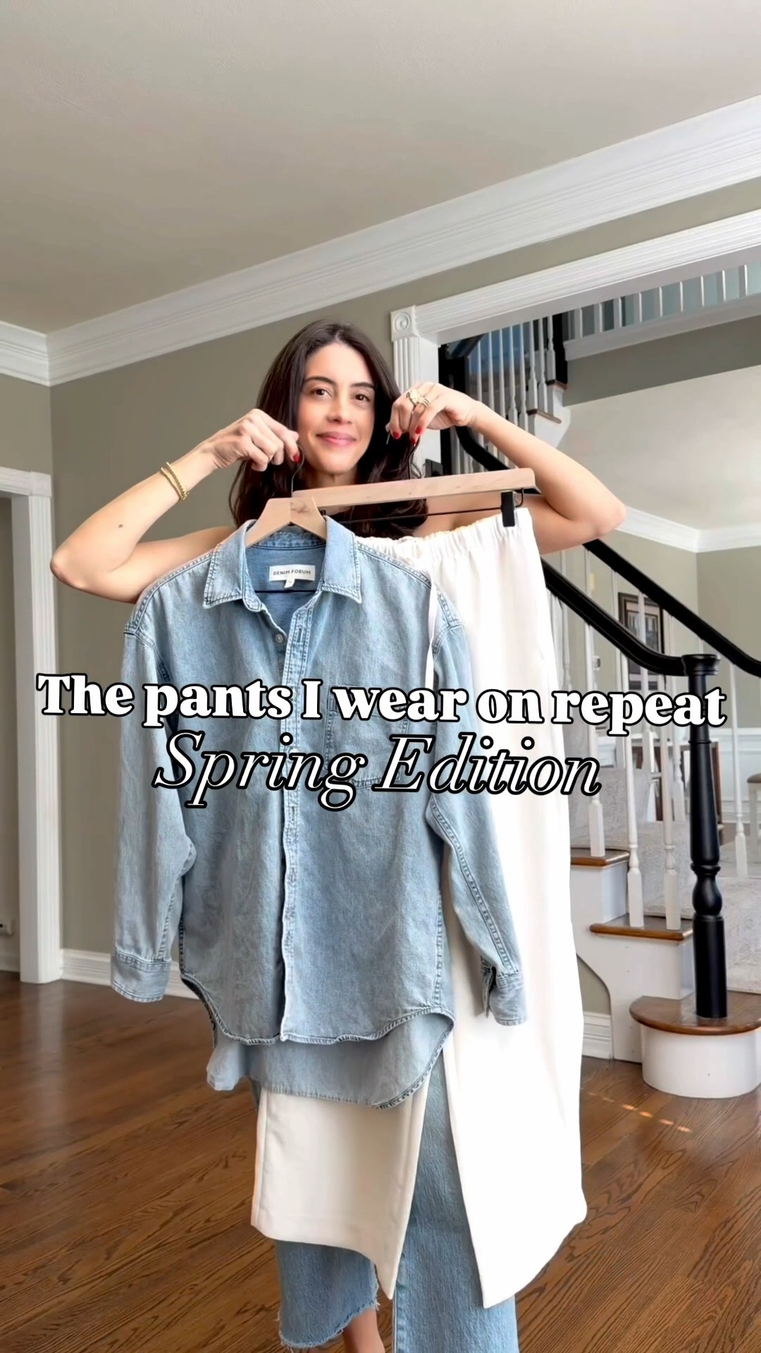 White crepe pull-on pants, a classic white tee, denim shirt, and a cashmere sweater layered over the shoulders 🤍 Finished with white pumps — but this look works just as well with flats or loafers.
Love this easy, elevated spring outfit.
Sizing
Pants size Small regular 
Denim shirt size Small
Sweater size Small
Tee size Medium (linked similar options!)



#LTKSeasonal