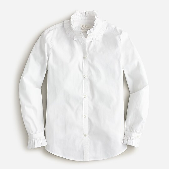 J.Crew: Classic-fit Ruffleneck Shirt For Women | J. Crew US