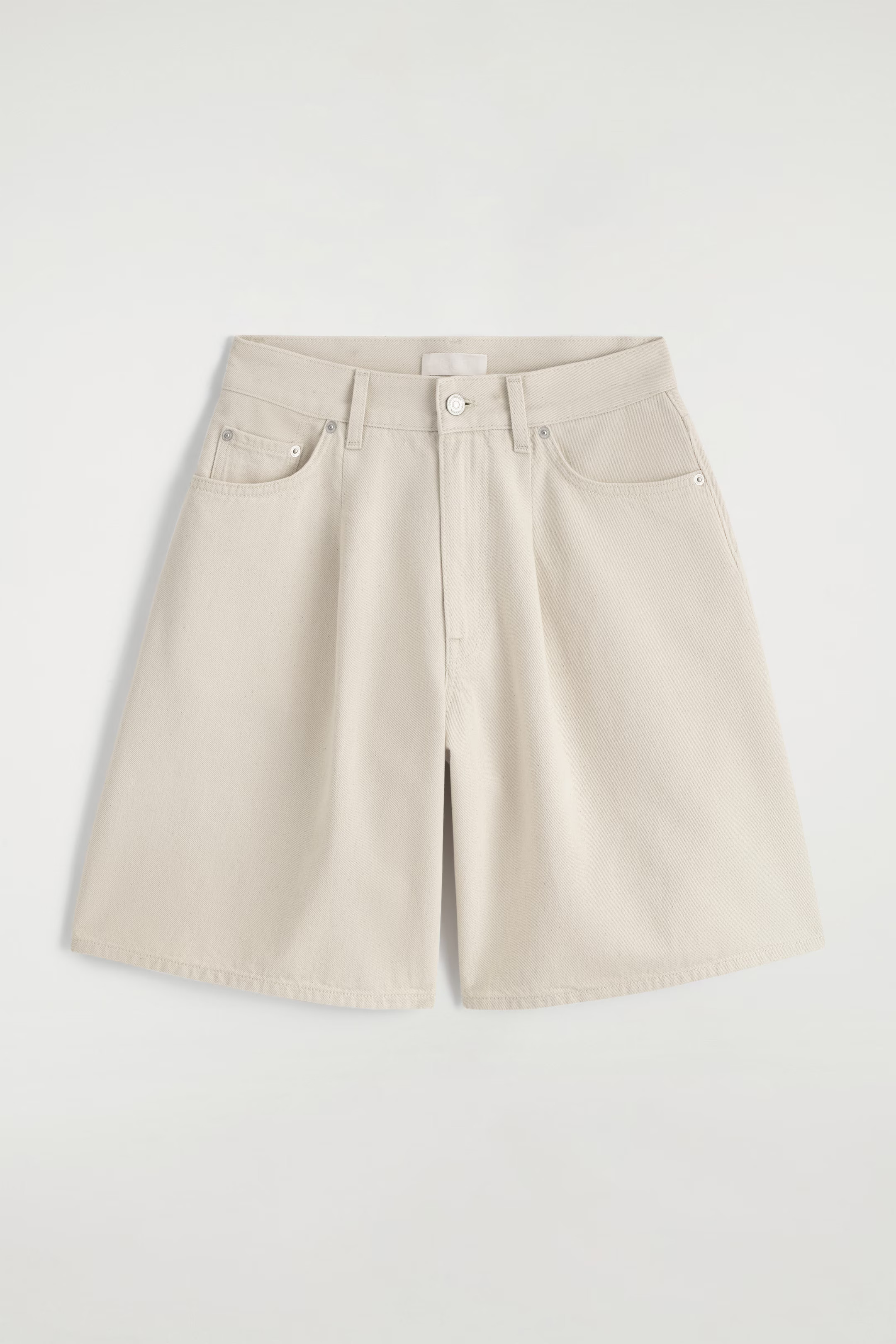 WIDE-LEG DENIM SHORTS - CHALK | COS UK