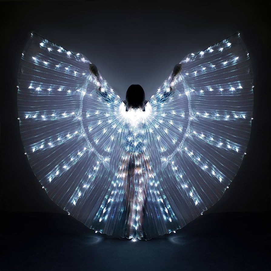 iMucci LED Wings Halloween Costume for Women Glow Angel Wings Light up Fairy Wings with Telescopi... | Amazon (US)