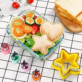 20Pcs Sandwich Cutter and Sealer Set for Kids, Decruster Sandwich Maker Holiday Heart Cookie Cutt... | Amazon (US)