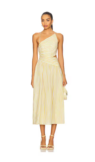 Cascadian Asymmetric Dress in Yellow Stripe | Revolve Clothing (Global)