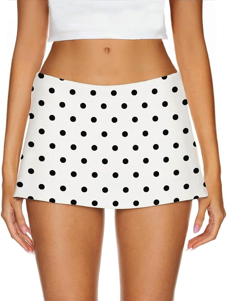 AnotherChill Women's Low Waist Micro Mini Skorts Skirt with Built-in Shorts Sexy Stretch Black Sk... | Amazon (US)