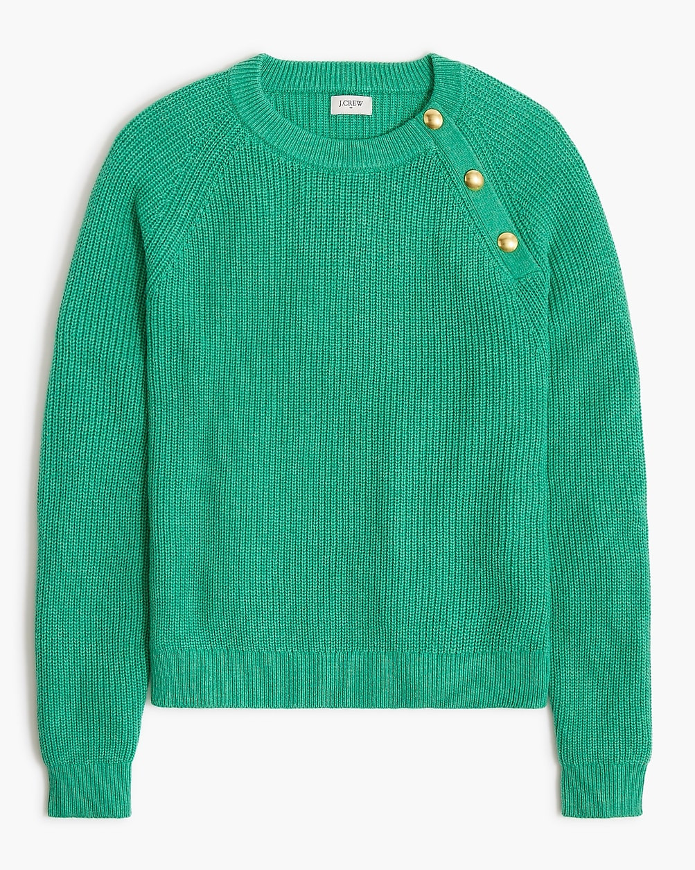Button raglan crewneck sweater | J.Crew Factory