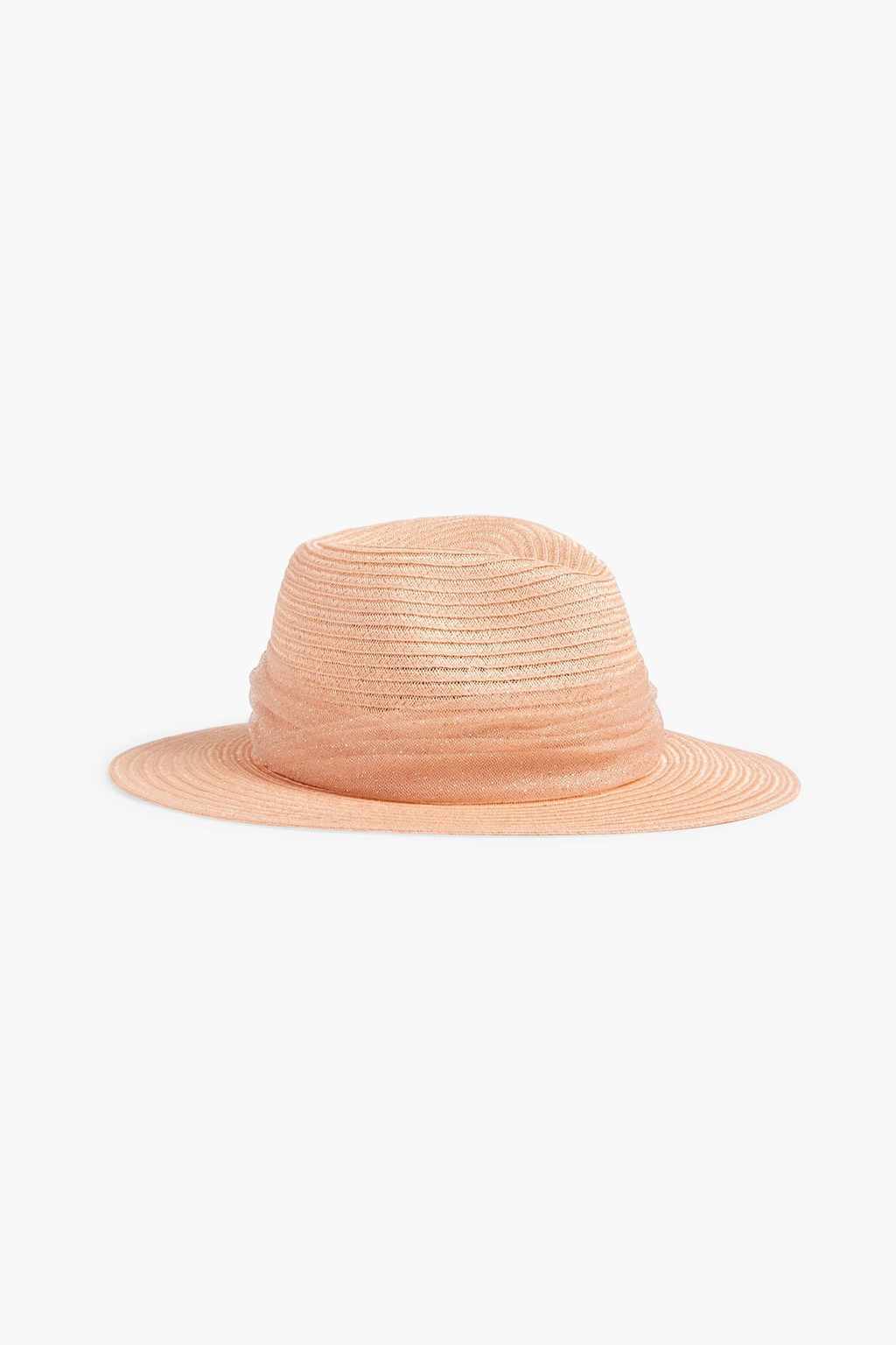 Courtney metallic tulle-trimmed hemp-blend fedora | The Outnet (APAC)