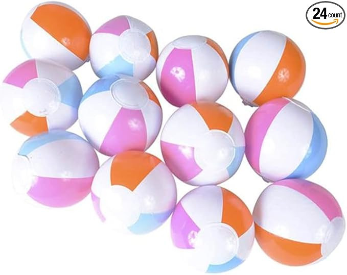 HAPPY DEALS ~ Mini Beach Balls | 24 Pack | 5 Inch | Pool Birthday Favors | for Ages 3 + | Amazon (US)