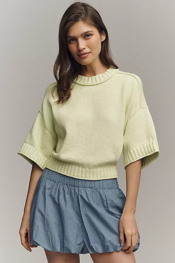 Goldie Cotton Crew-Neck Sweater | Anthropologie (US)