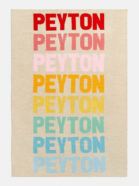Ombre Name Blanket - Beige / Rainbow | BaubleBar (US)