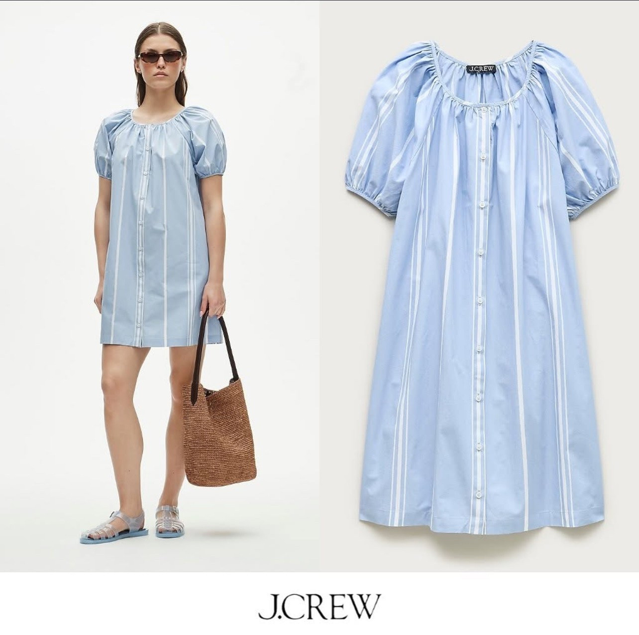 Puff-sleeve popover dress in striped cotton poplin
Now $72.50
Was $148.00 (51% Off)
50% OFF. PRICE AS MARKED.

#LTKSaleAlert