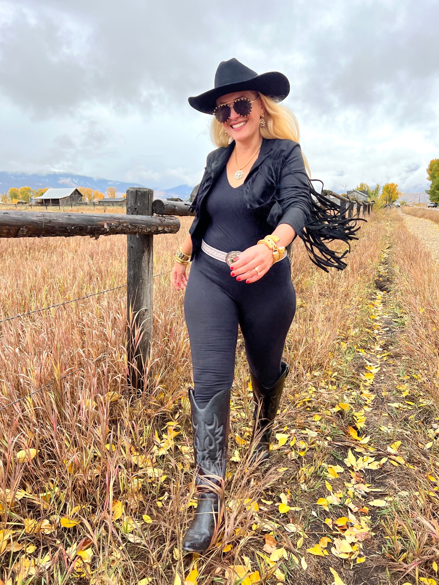 🤠WESTERN OUTFIT for women! What do you think? YES or No? Let me know! I think it’s perfect for a Texas Rodeo or a Nashville Country Concert. Hee Haw! 

Wearing a large sleeveless Vneck shirt  and a medium fringe jacket. Wearing a large in the denim leggings.

Western Outfits Women I Nashville Outfits for Women I Country Concert Outfit

Taylor swift concert outfit ideas I texas rodeo outfit | rave outfits festivals | rodeo outfits for women | houston rodeo outfits for women | rodeo outfit | nashville outfits spring | texas rodeo outfits | all fringe outfit | black on black outfit | fringe on fringe | country concert outfit | country concert outfit ideas | country concert outfits | country concert outfit ideas winter | rodeo outfit | rodeo outfit ideas | western glam outfit | rodeo outfits for women | rodeo outfits winter | cowgirl outfit | rodeo outfits | western outfits | western outfits women | country glam outfit | nashville outfit | nashville outfits | rodeo outfits for women | nashville outfits for women | country concert outfit | country concert outfits


#westernfashion #westernstyle #westernwear #westernglam #westernoutfits #countryconcert #countryconcertoutfit #rodeo #rodeofashion #rodeotok #rodeohouston #cowgirl #cowgirlboots #cowboyhat #cowboyhats #nashville #nashvilleoutfit #countryoutfit #countrygirls #fallfashion #falltrends



#LTKSeasonal #LTKFindsUnder100 #LTKOver40 #LTKActive #LTKSaleAlert #LTKFindsUnder50 #LTKGiftGuide #LTKU #LTKMidsize #LTKTravel #LTKootd