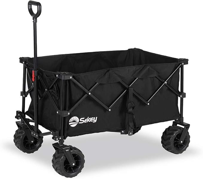 Sekey Folding Wagon Cart Collapsible Outdoor Utility Wagon with All Terrain Wheels, Heavy Duty Be... | Amazon (US)