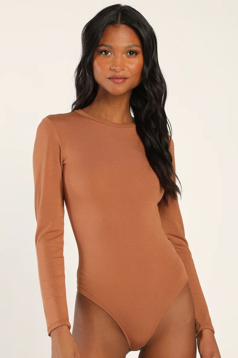 Begin with the Basics Brown Long Sleeve Bodysuit | Lulus (US)